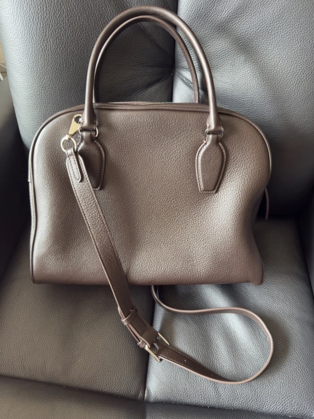 India 12 style bag Brown w/ Shoulder Strap - Picture 3 of 15